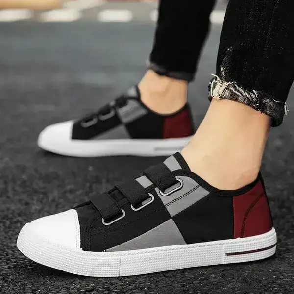 Mens Plaid Canvas Shoes | Stain-Resistant Low-Top Casual Shoes in Black, Beige Yellow, Coffee