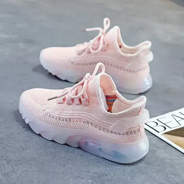 Women Fashion Breathable Solid Color Lace-Up Sneakers | Lightweight & Stylish