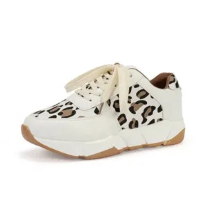 Holterdesigns Women Fashion Autumn And Winter Leopard Leather Stitching Sneakers