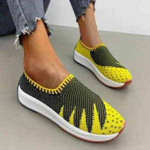 Holterdesigns Women Fashion Fly Knit Breathable Platform Low Top Sneakers