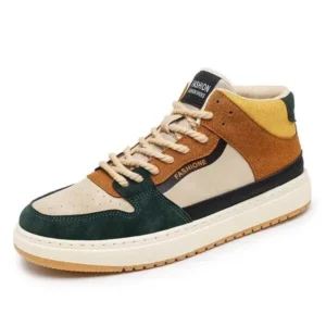 Holterdesigns Men'S Fashion Breathable Color Block Pu Sneakers