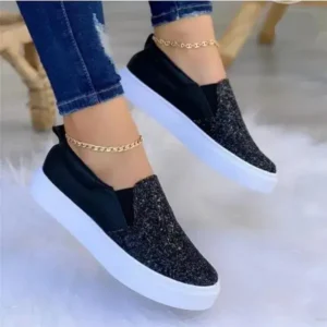 Holterdesigns Thick Sole Casual Sequined Shoes Women Flat Shoes