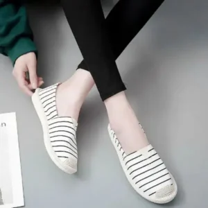 Holterdesigns Fashion Stripe Pattern Design Women Round-Toe Casual Espadrilles Shoes