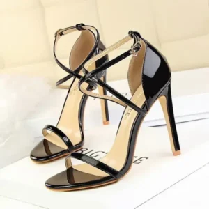 Holterdesigns Women Fashion Sexy Hollow Cross Stiletto Heel Sandals