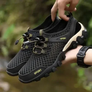 Holterdesigns Men Fashion Mesh Wear-Resistant Hiking Sneakers