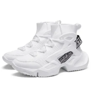 Holterdesigns Men'S Fashion Platform White High Top Sneakers