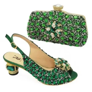 Holterdesigns Fashion Rhinestone Design Party Women High Heel Peep Toe Sandals And Clutch Evening Bag Set