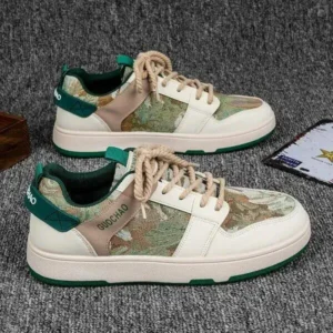 Holterdesigns Men'S Casual Retro Secret Forest Oil Painting Pattern Sneakers