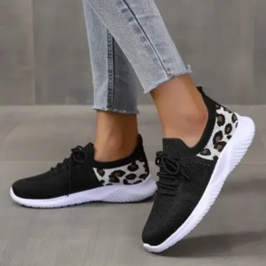 Holterdesigns Women Casual Mesh Breathable Leopard Sneakers