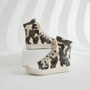 Holterdesigns Women Fashion Casual Plus Size Camouflage Thick-Soled High Top Shoes