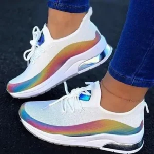 Holterdesigns Women Fashion Casual Rainbow Color Blocking Sneakers