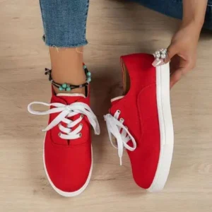 Holterdesigns Women Fashion Casual Solid Color Lace-Up Canvas Shoes