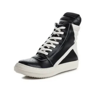 Holterdesigns Women Fashion Casual Black White Inverted Triangle High Top Shoes