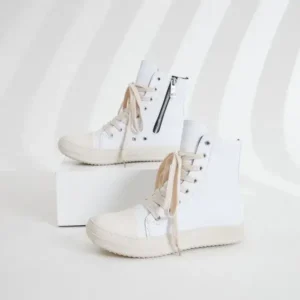 Holterdesigns Women Fashionable Hip Hop White High Top Sneakers